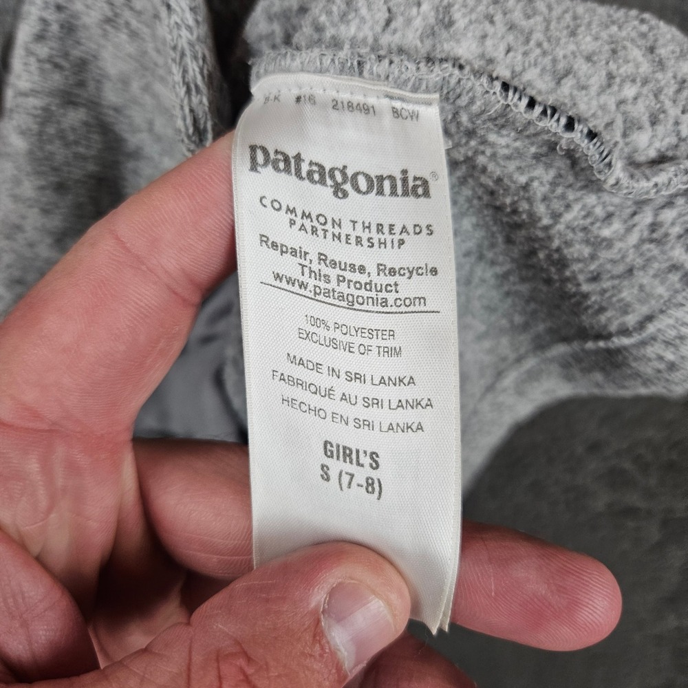 Patagonia Girls Sweater Coat White Grey Marled 65686 Size S 7-8 - Picture 5 of 8
